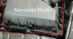 Locate the air filter on your mercedes benz