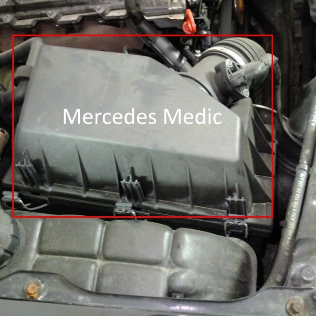 Locate the air filter on your mercedes benz