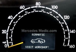 air suspension visit workshop mercedes instrument cluster