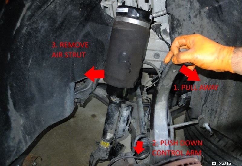 mercedes airmatic strut replacement guide diy