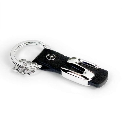 genuine mercedes key chain key ring chrome