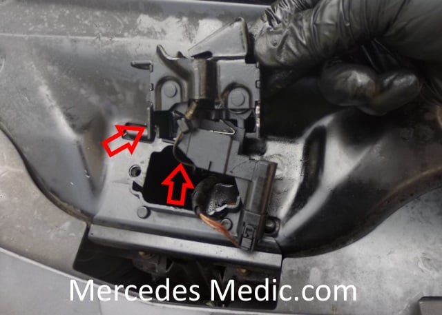 Mercedes benz hood release stuck