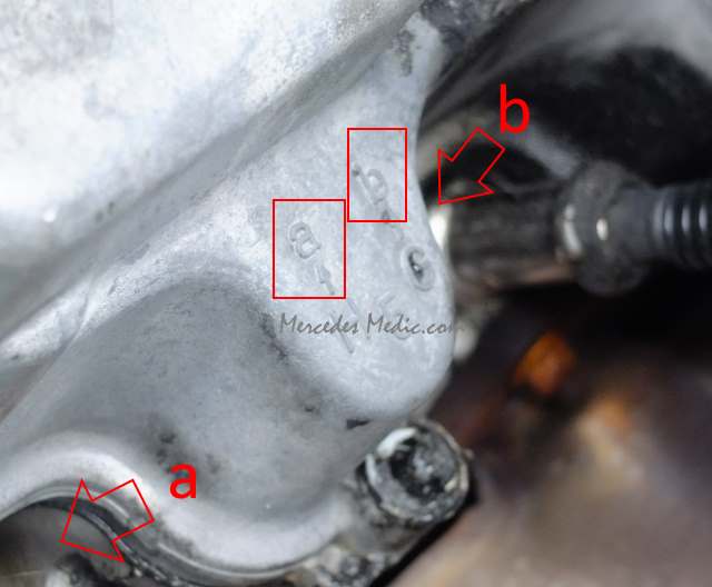 a b marking on the engine / valve cover