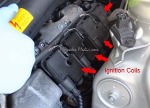 Location of Mercedes ignition coil packs