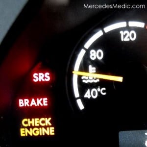 srs brake check engine service light