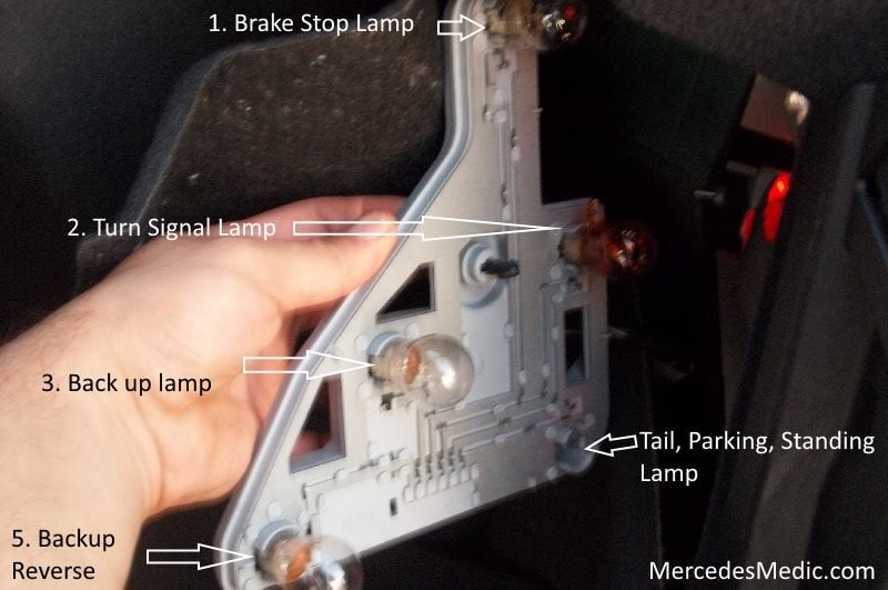 tail light stop lamp brake bulb location c class w203 2001 2007