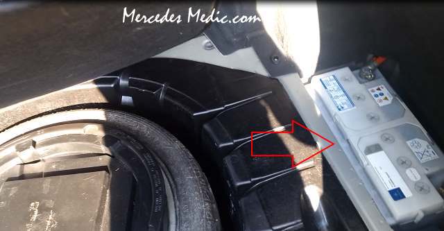 location of battery on mercedes s-class w220 c215 cl-class